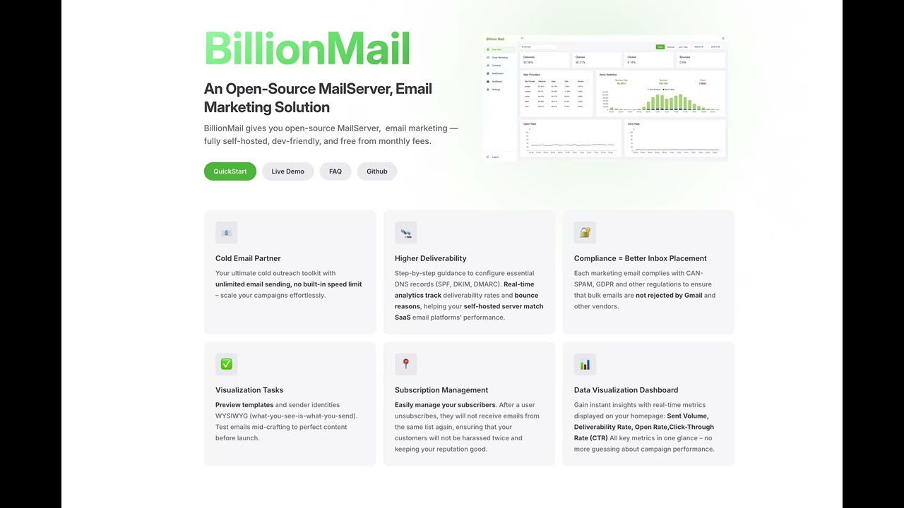 BillionMail screenshot 1