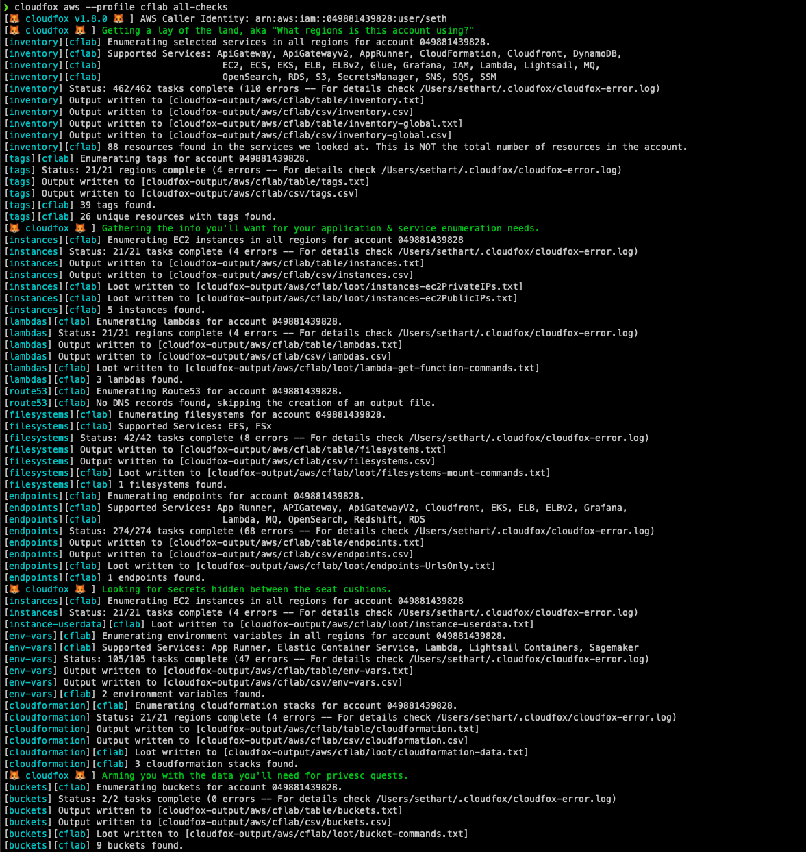 cloudfox screenshot 1