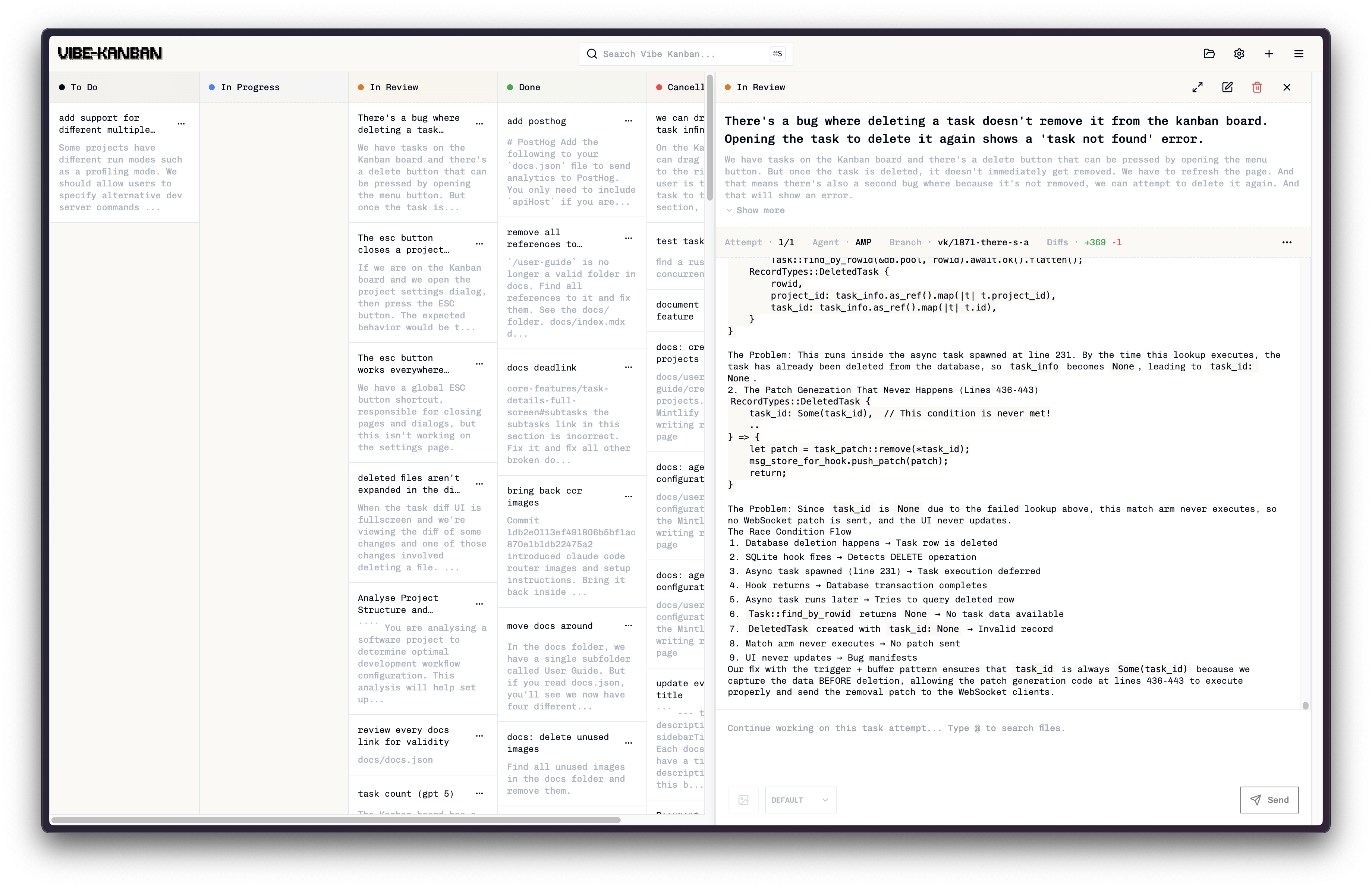 vibe-kanban screenshot 1