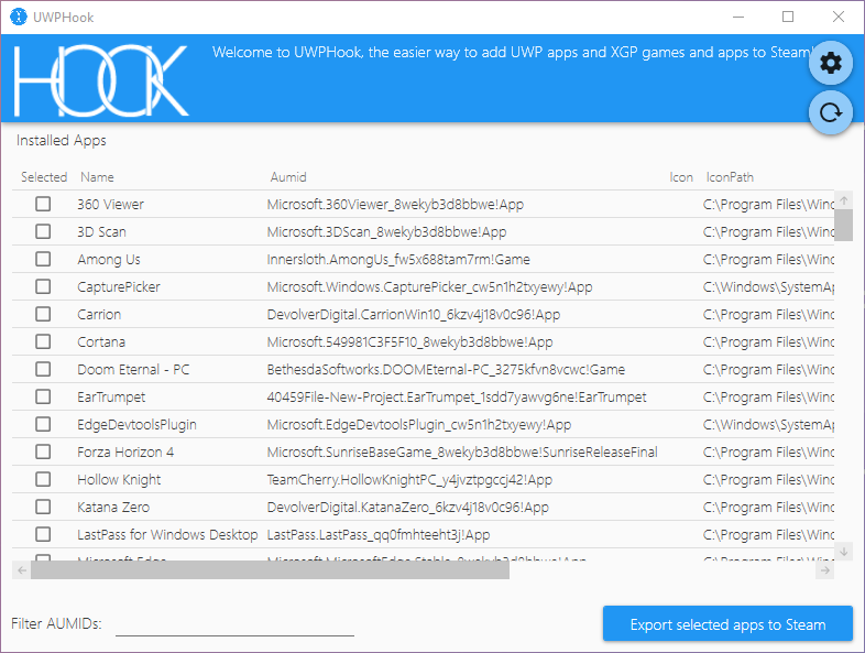 UWPHook screenshot 2