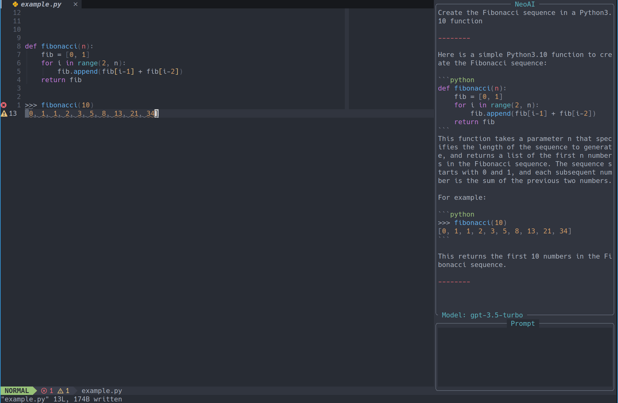 neoai.nvim screenshot 2