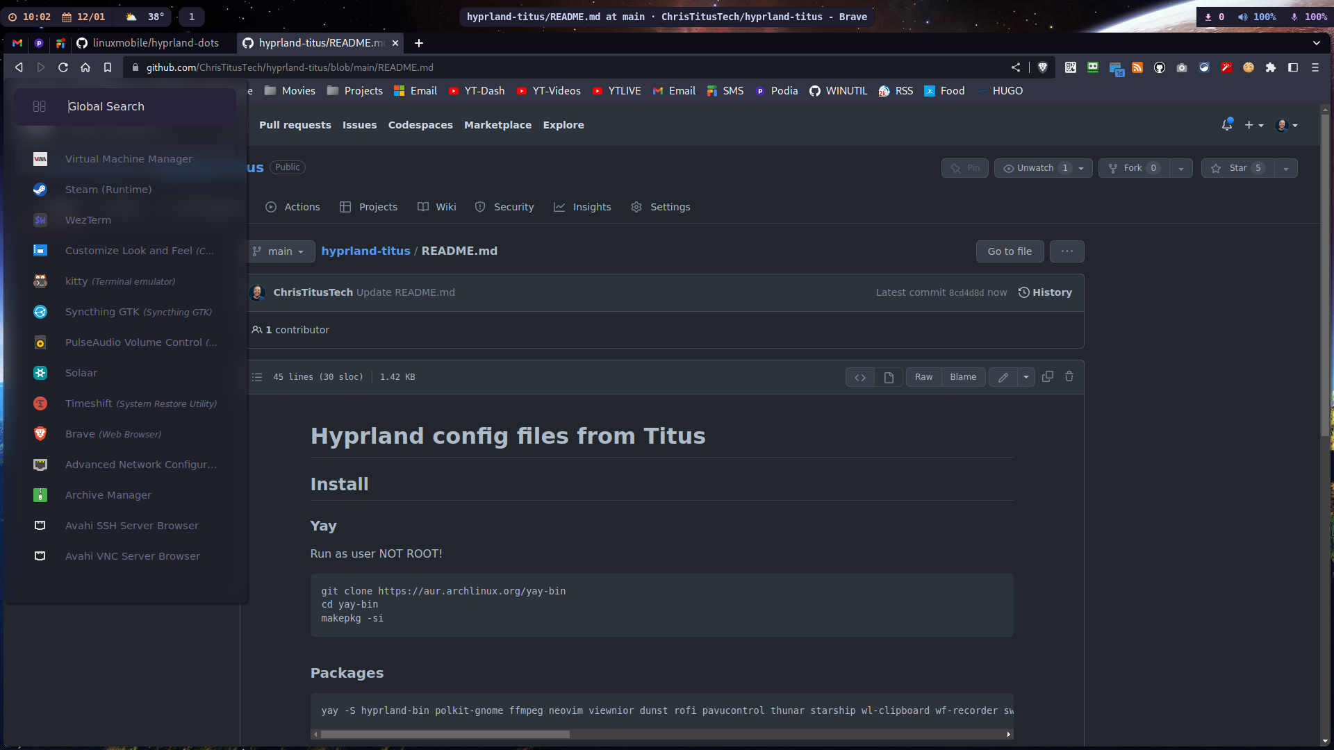hyprland-titus screenshot 1