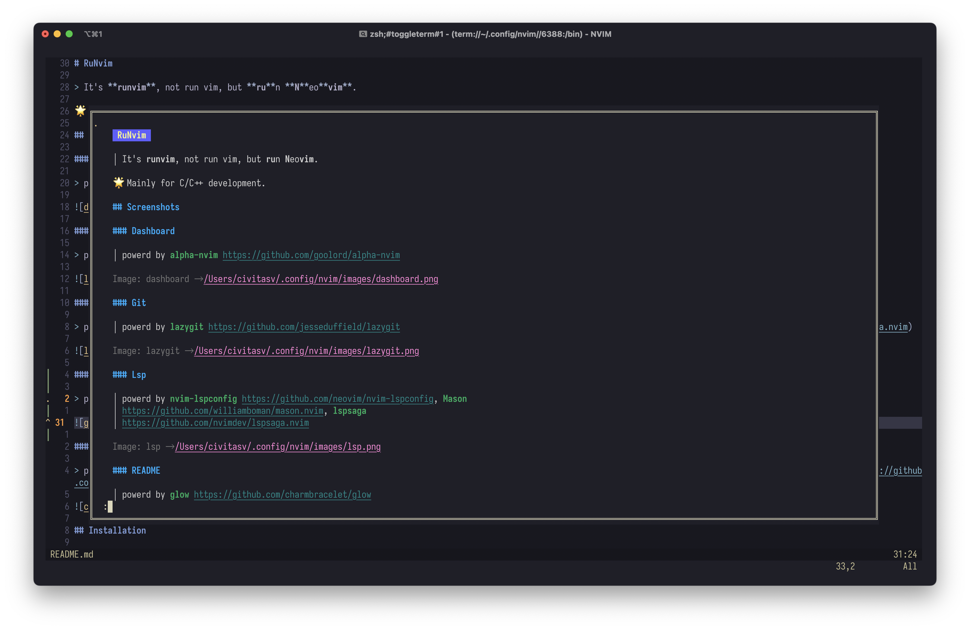 runvim screenshot 4