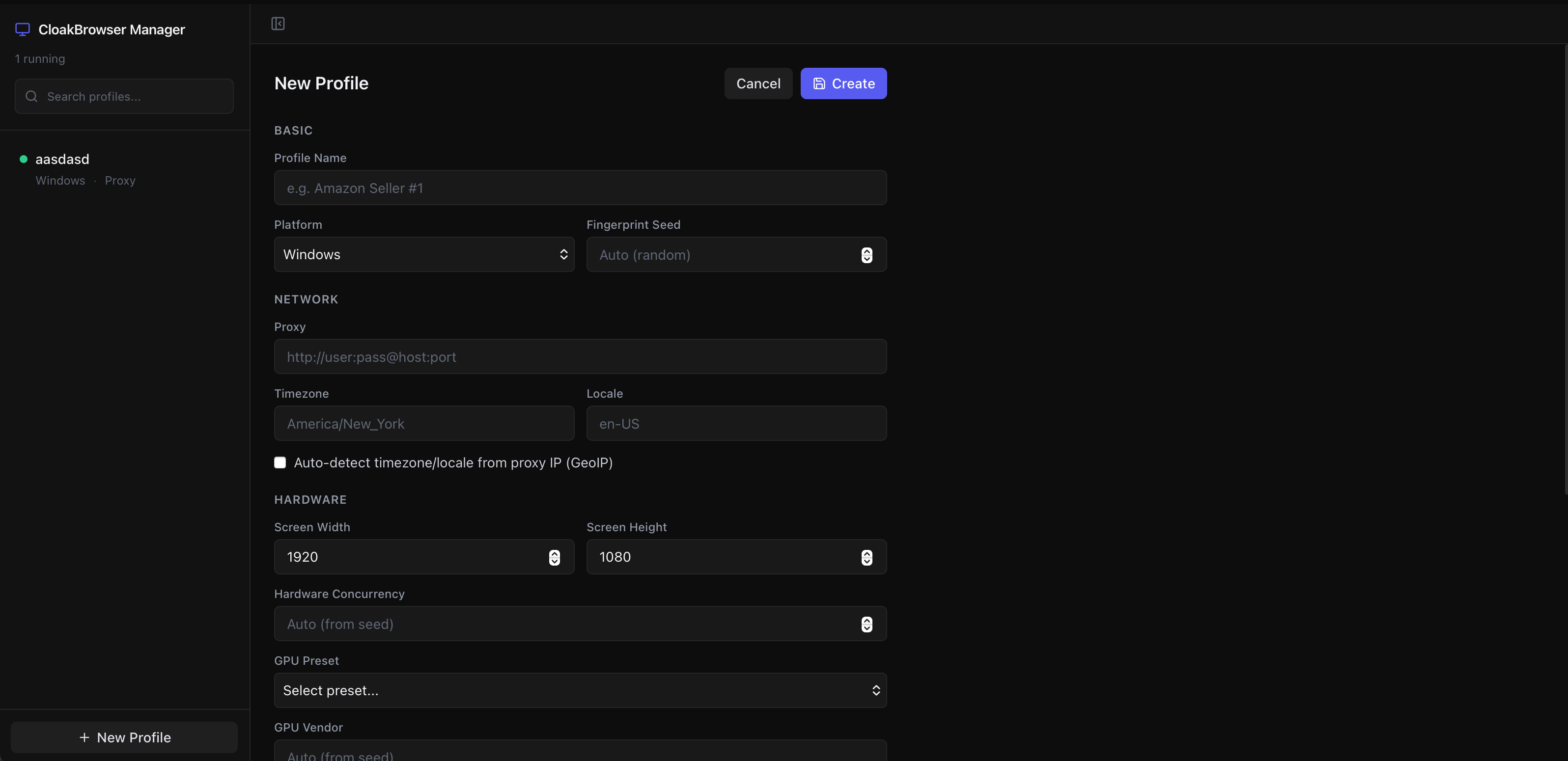 CloakBrowser-Manager screenshot 3