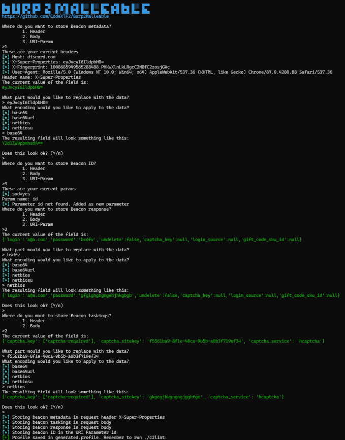 Burp2Malleable screenshot 1