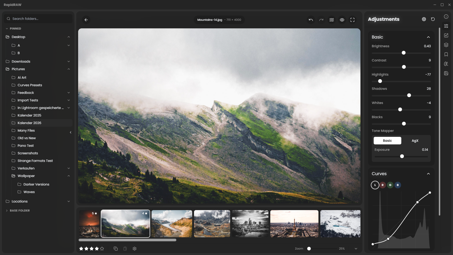RapidRAW screenshot 1