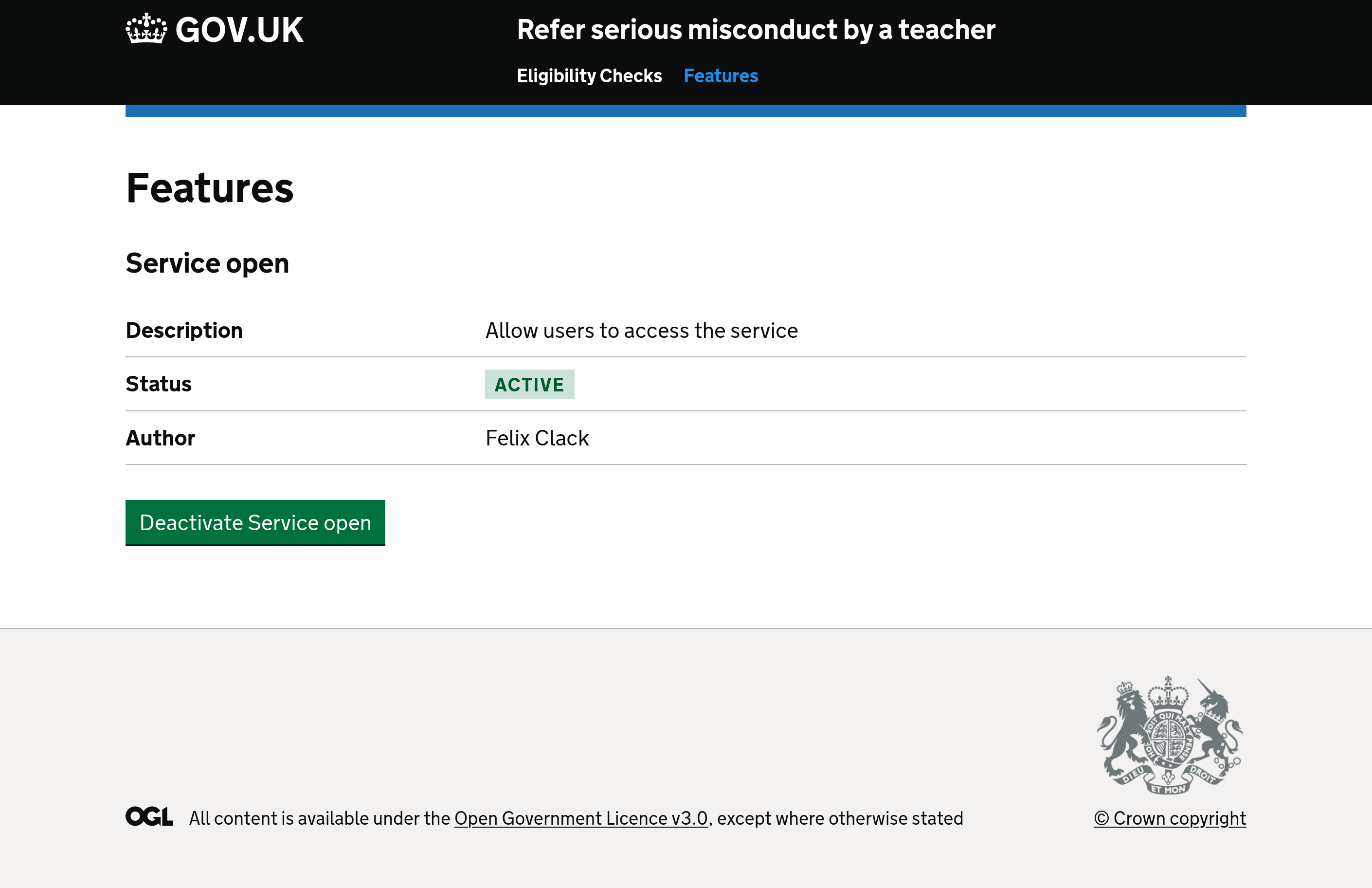 govuk_feature_flags screenshot 1