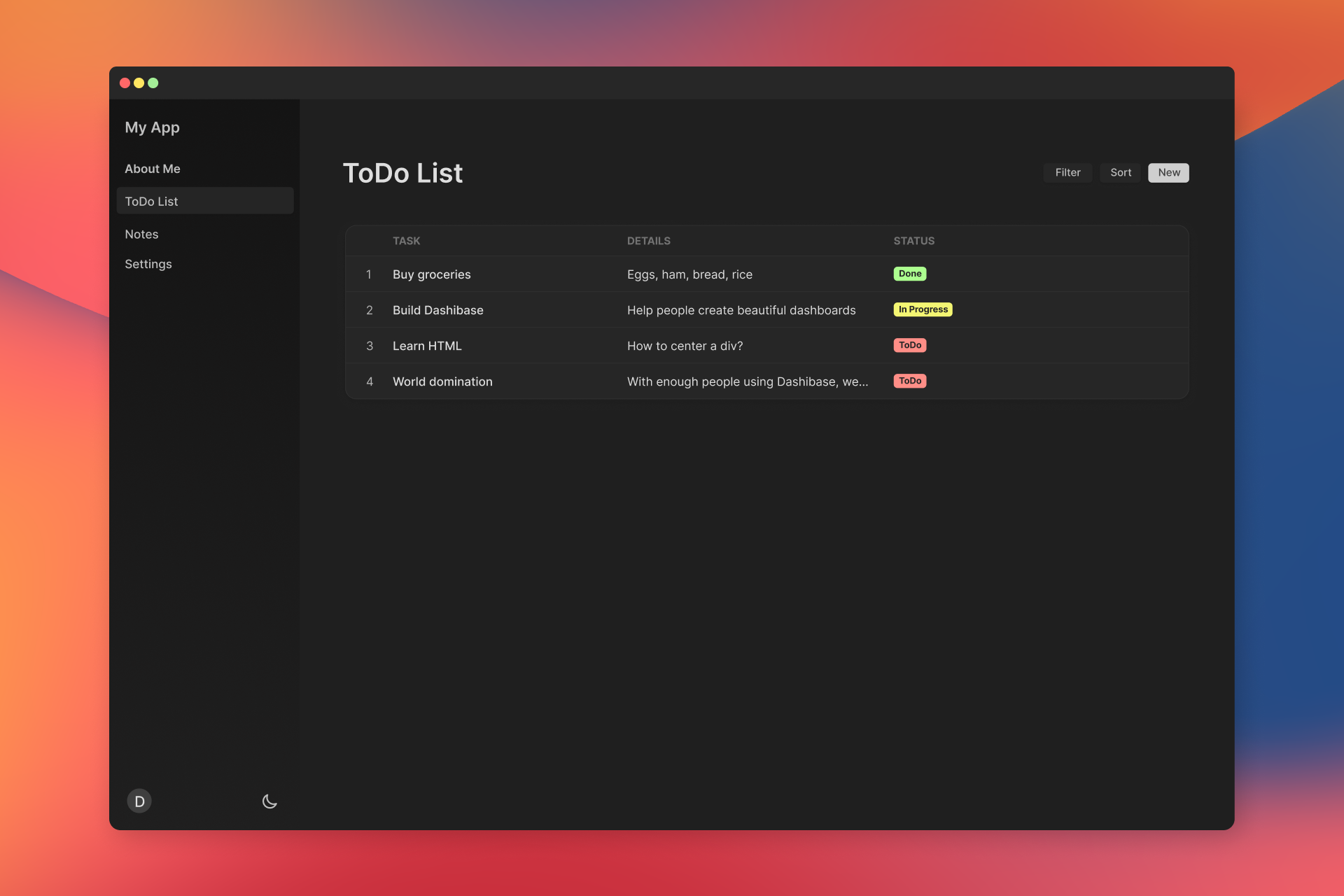 dashibase screenshot 1