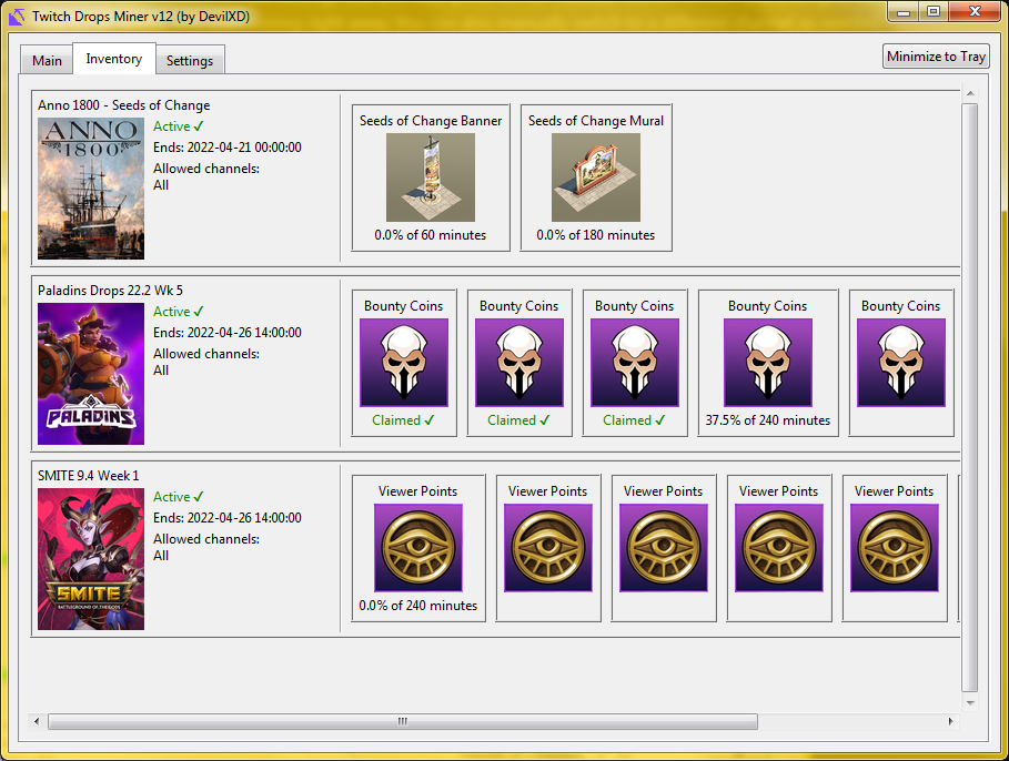 TwitchDropsMiner screenshot 2