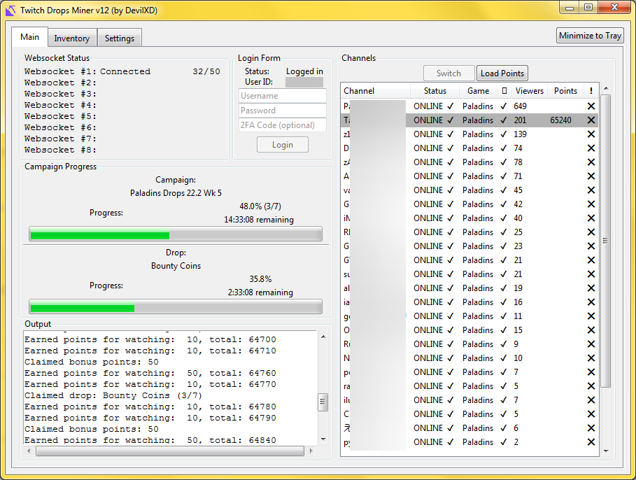 TwitchDropsMiner screenshot 1