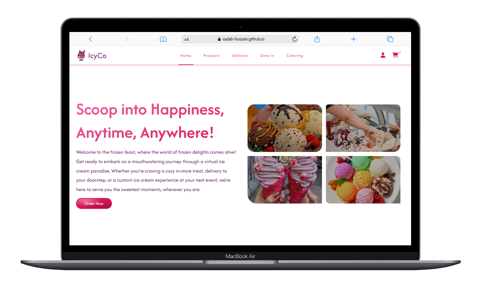 ice-cream-parlour-website screenshot 2