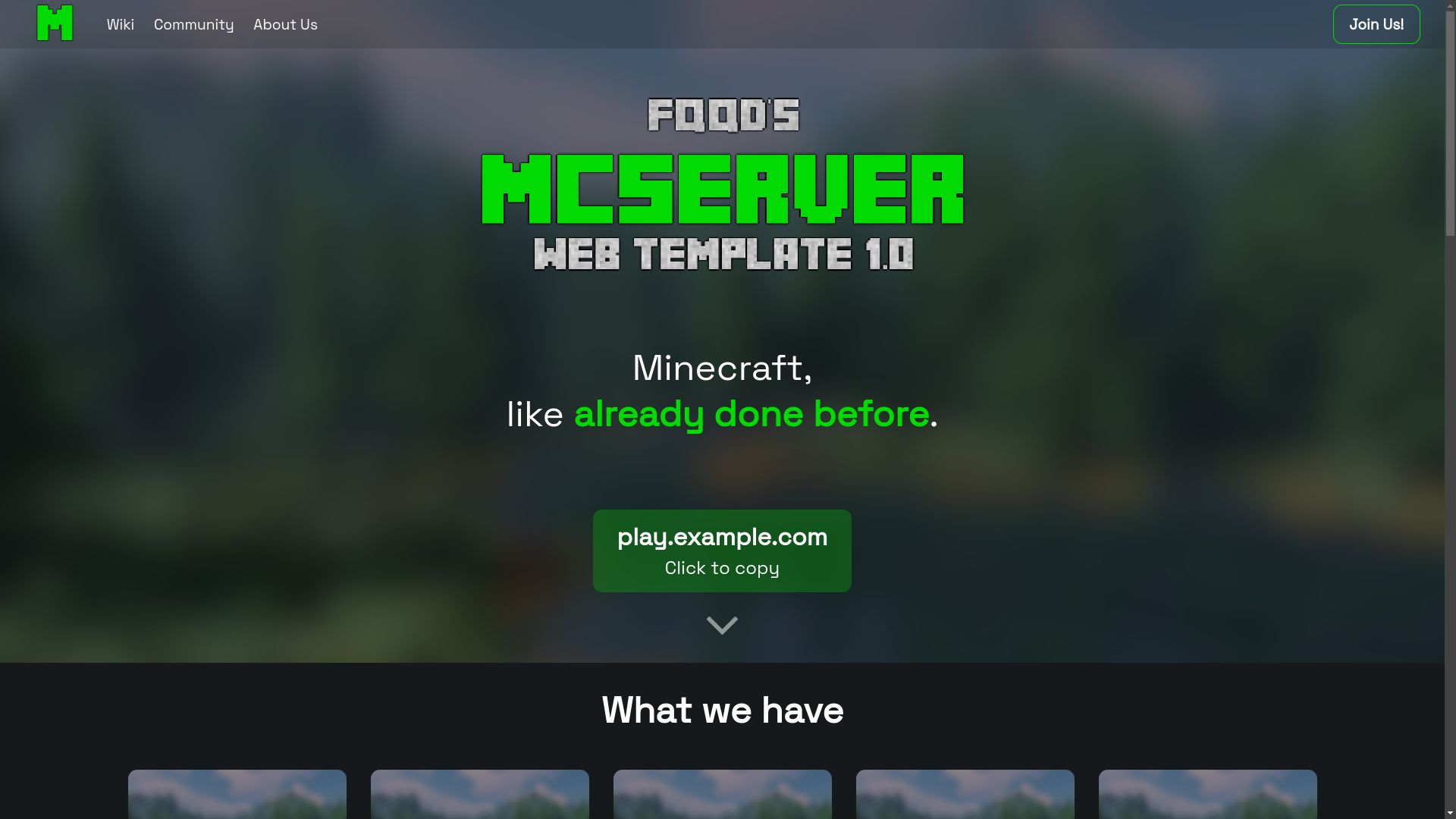 MCServer-Web-Template screenshot 2