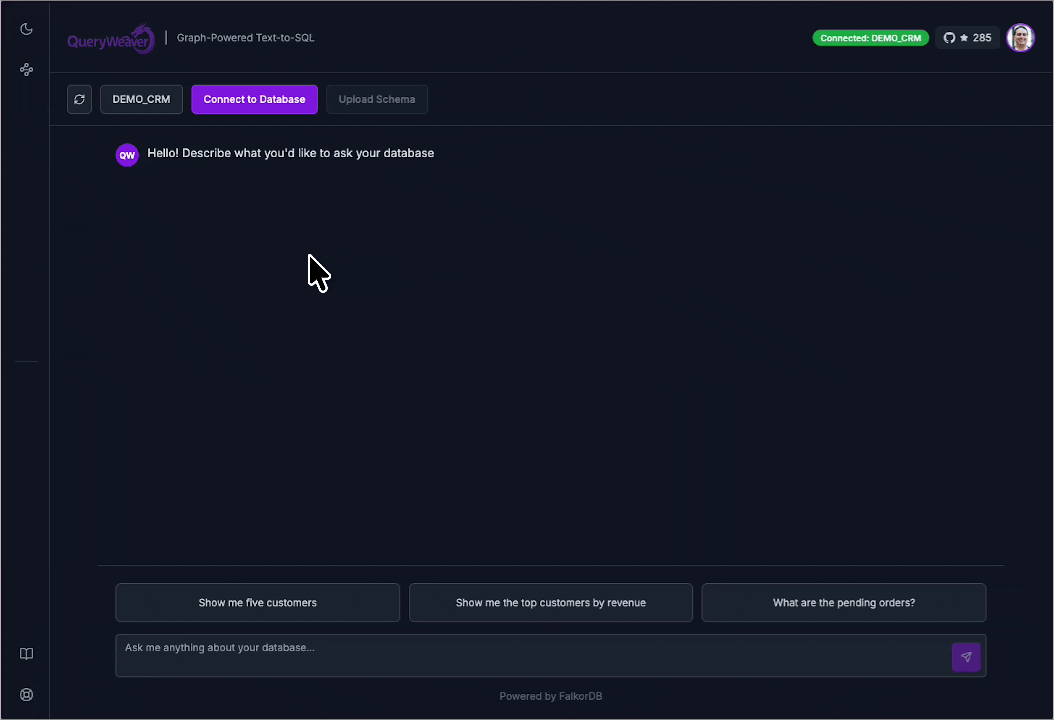 QueryWeaver screenshot 1
