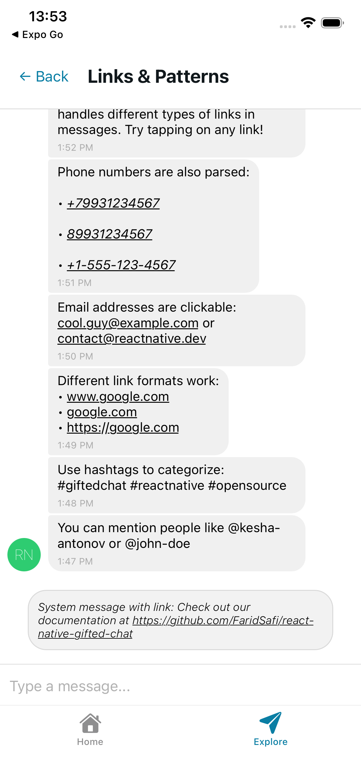 react-native-gifted-chat screenshot 3
