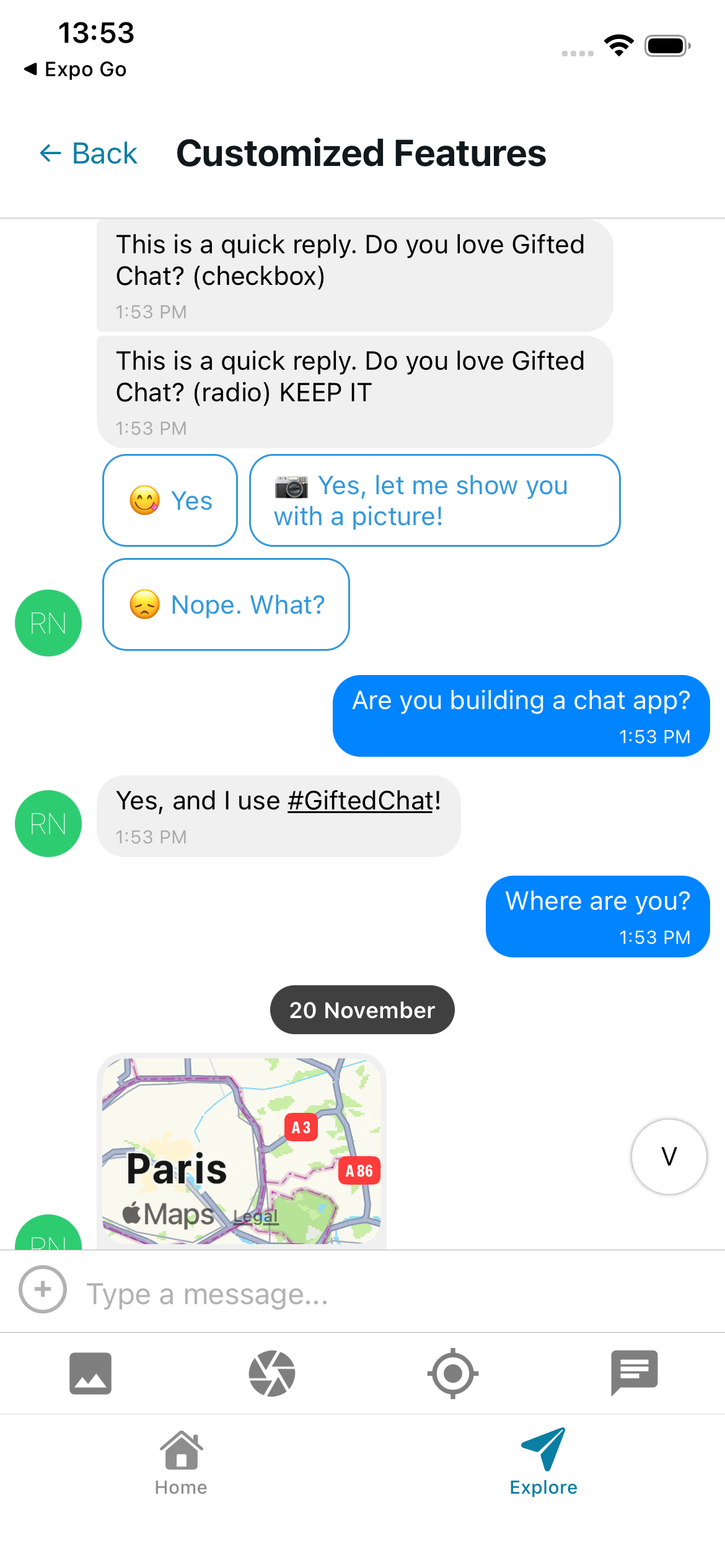 react-native-gifted-chat screenshot 1