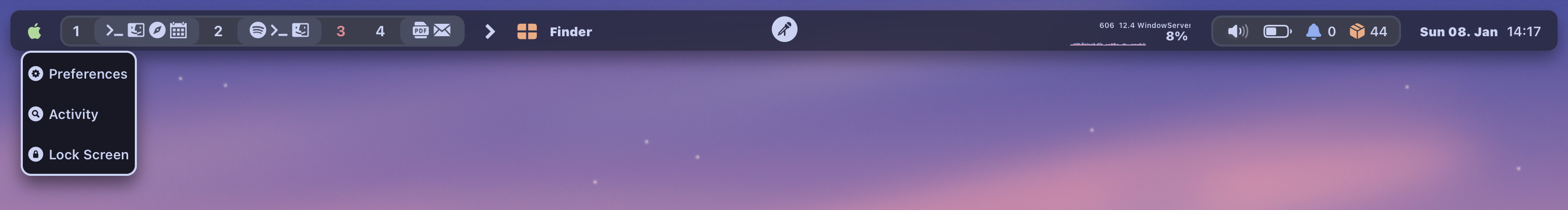 SketchyBar screenshot 1