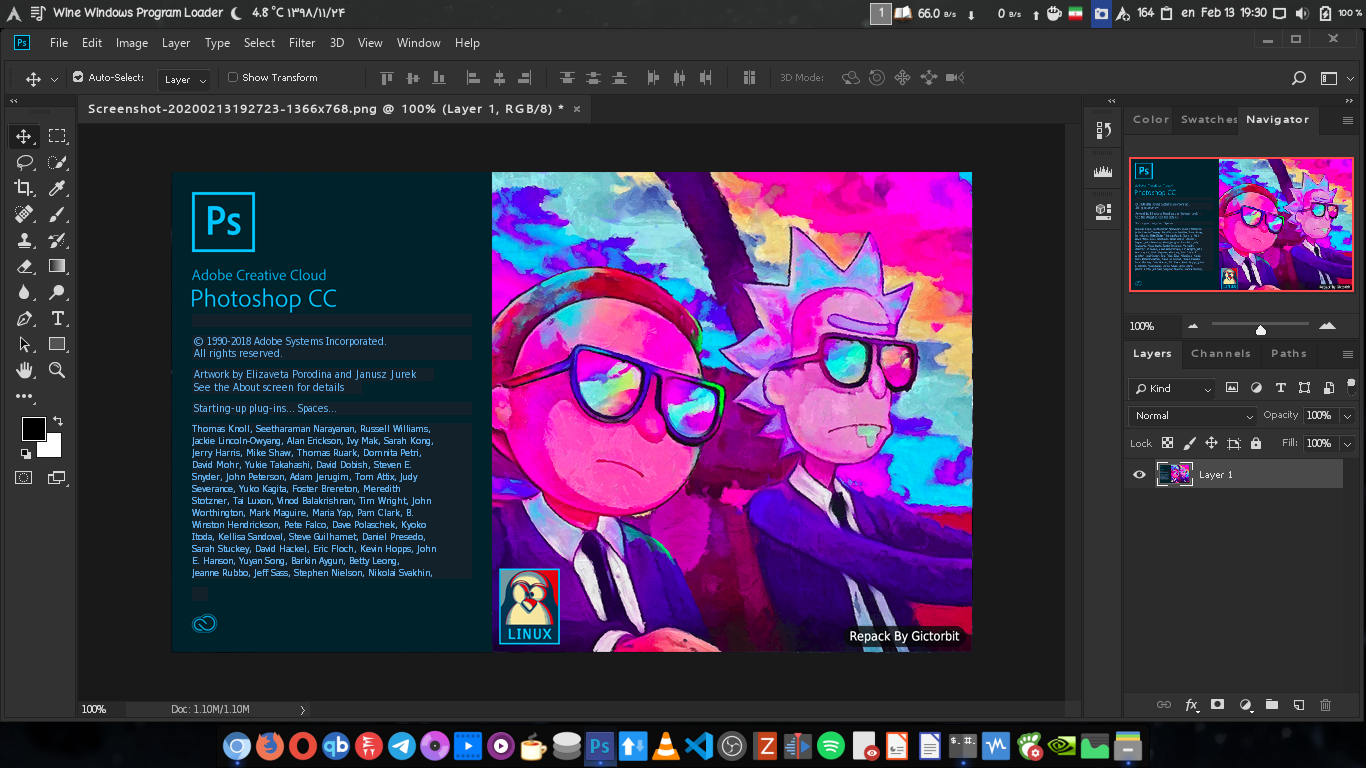photoshopCClinux screenshot 1