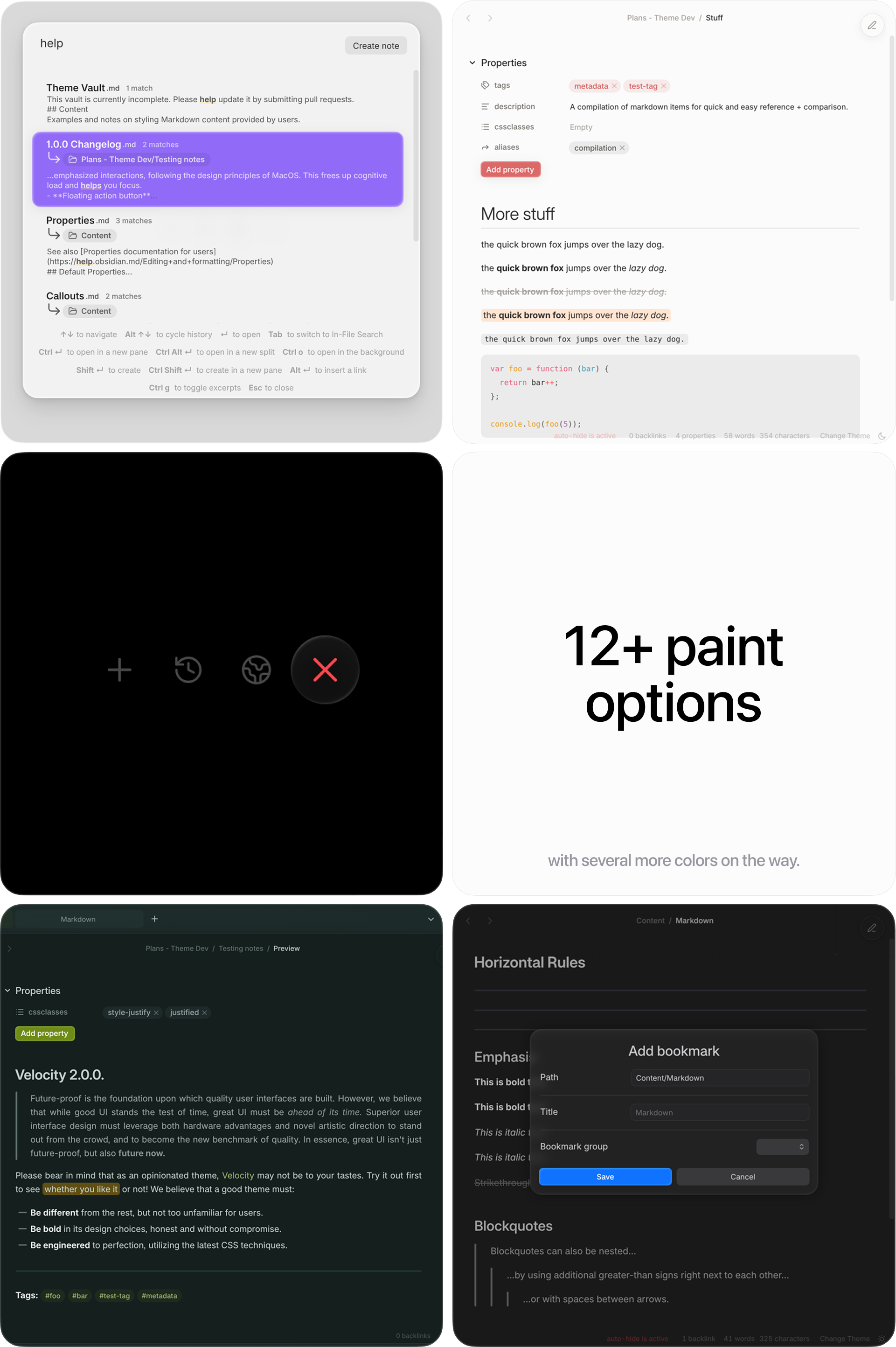 obsidian-velocity screenshot 2