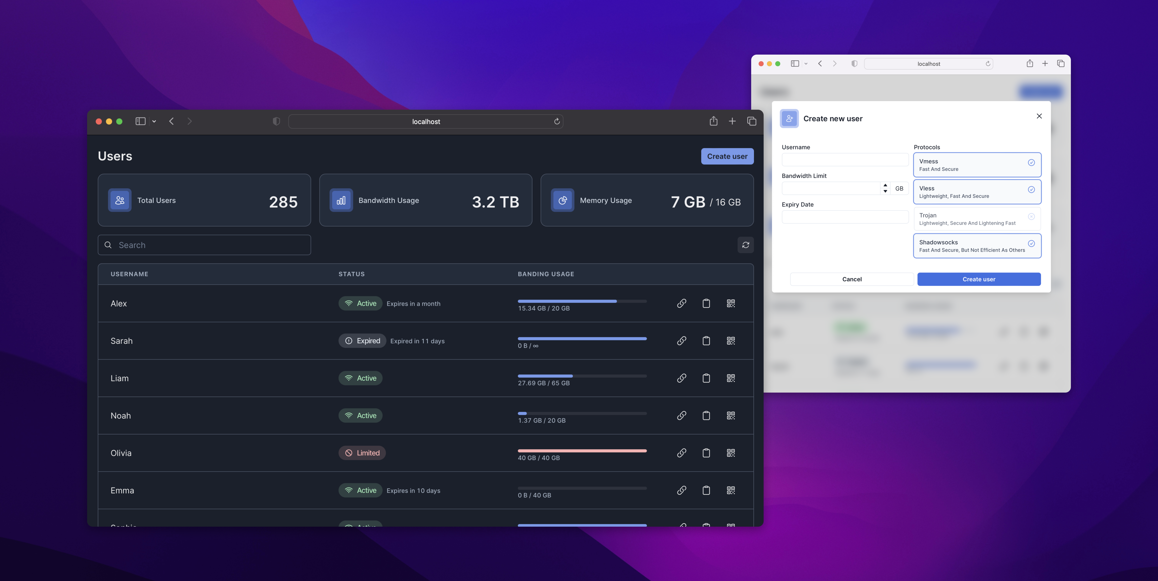 Marzban screenshot 1