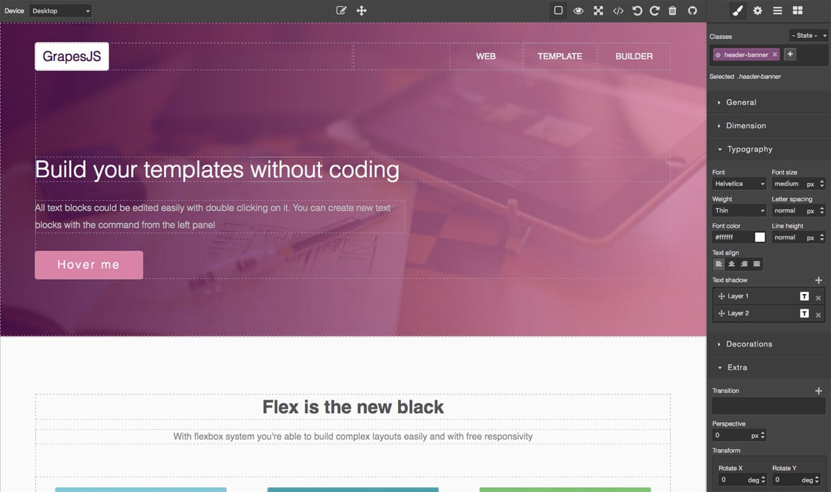 grapesjs screenshot 1