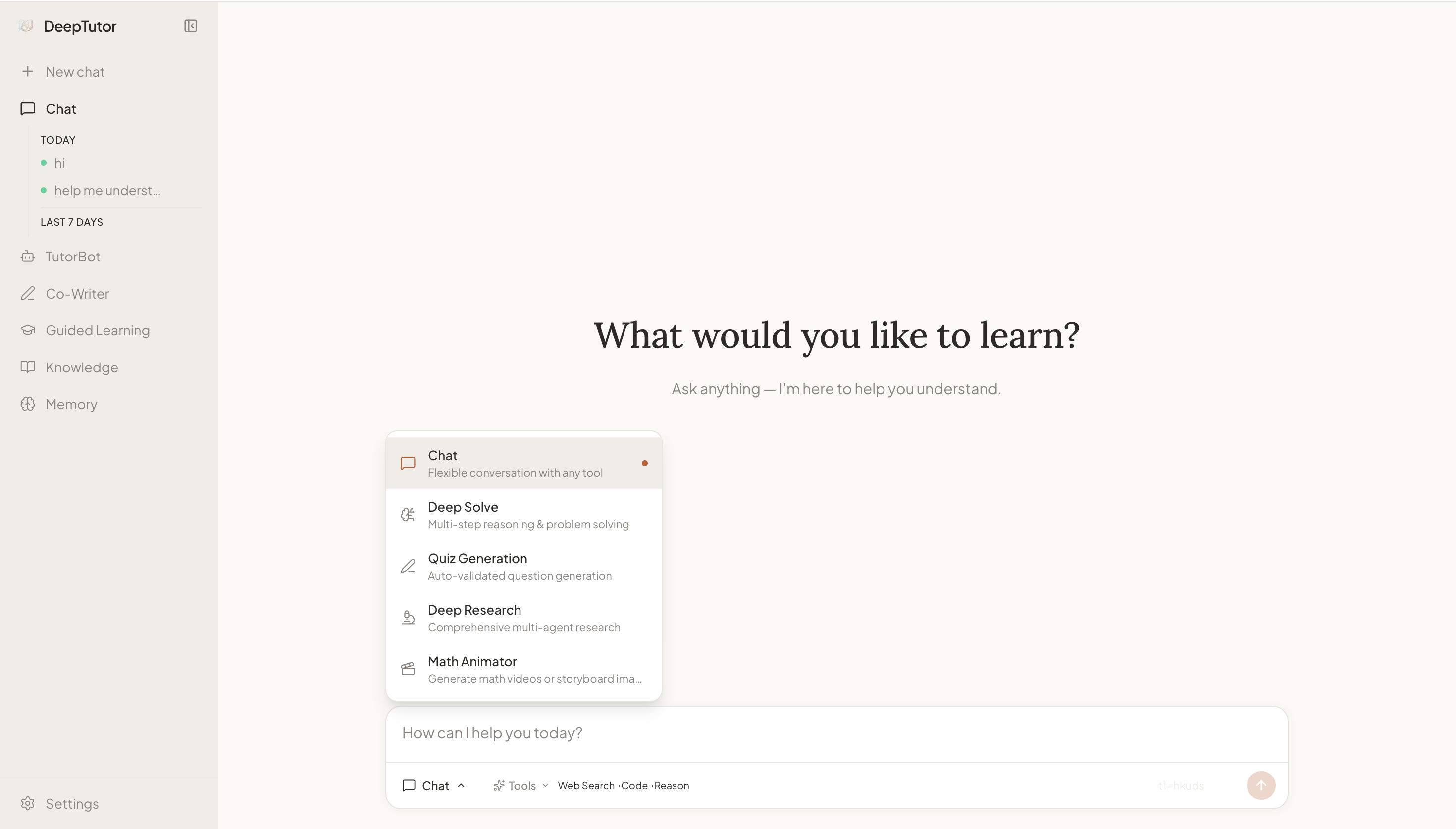 DeepTutor screenshot 2