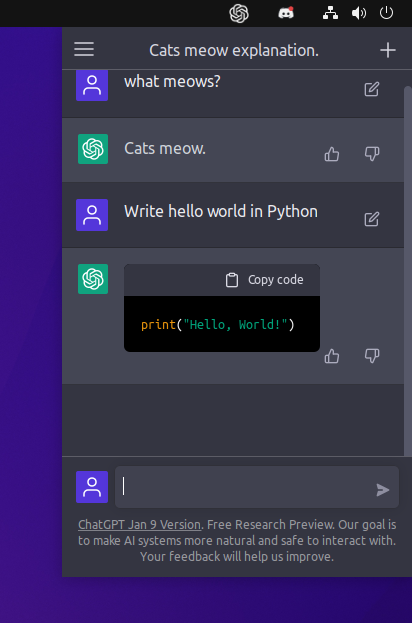 ChatGPT-Gnome-Desktop-Extension screenshot 3