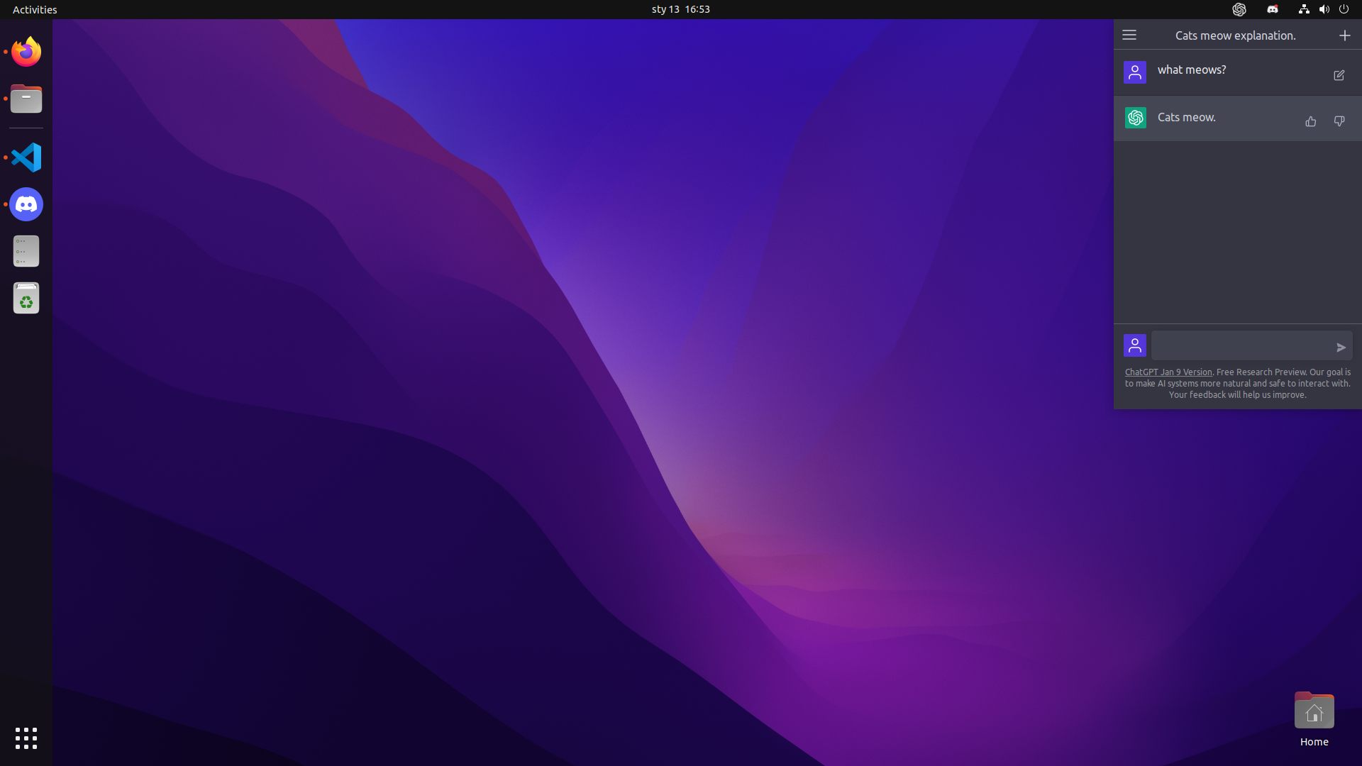 ChatGPT-Gnome-Desktop-Extension screenshot 2