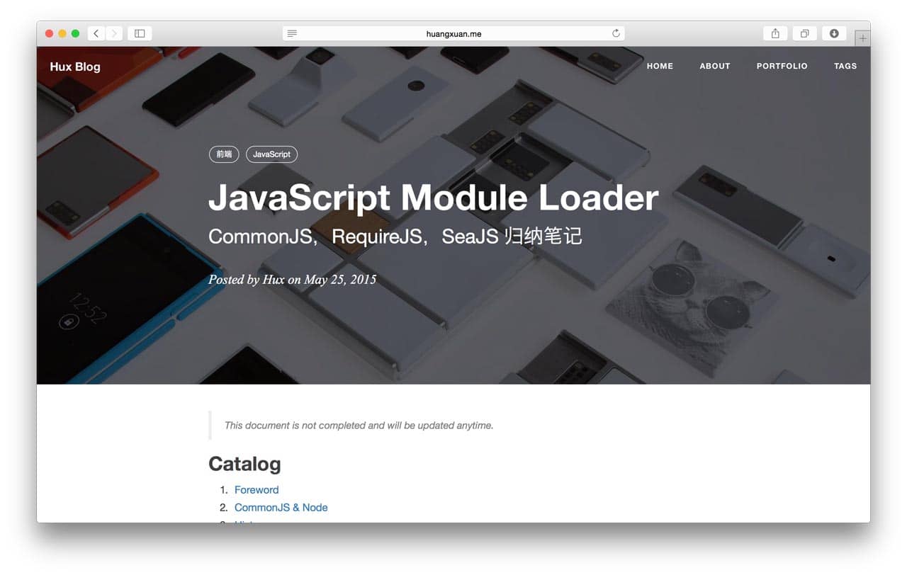 huxpro.github.io screenshot 1