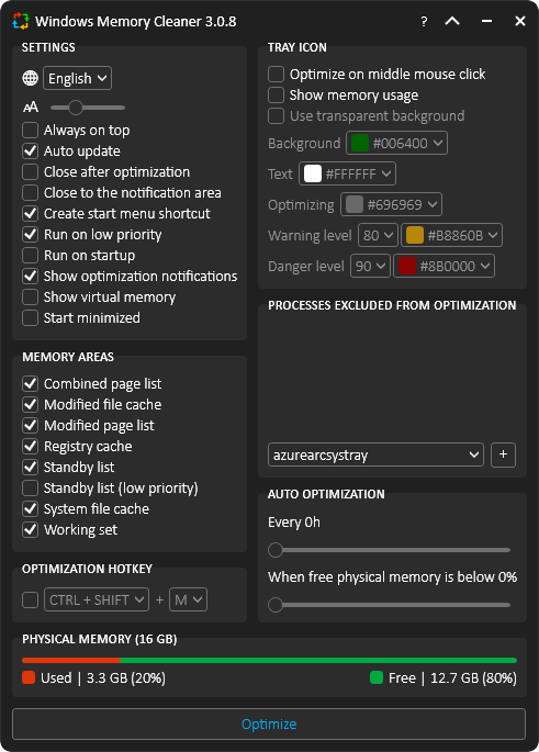 WinMemoryCleaner screenshot 1