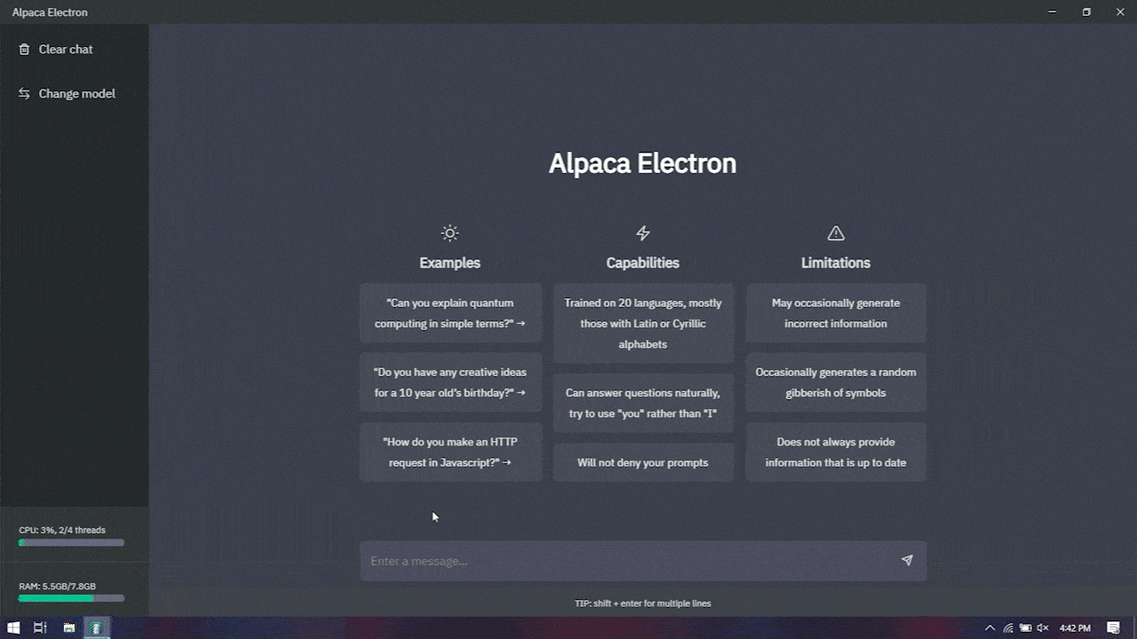 alpaca-electron screenshot 1