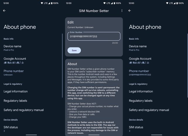 SIMNumberSetter screenshot 1