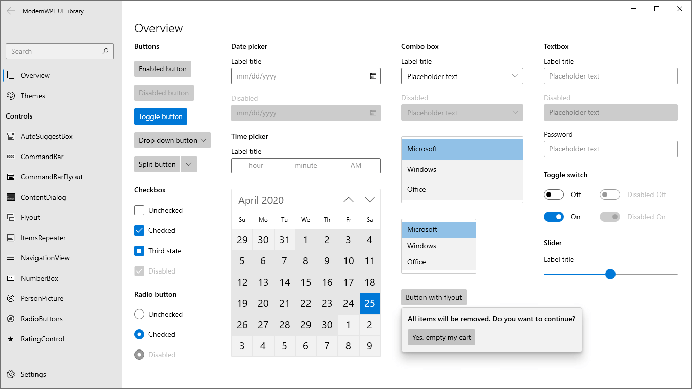 ModernWpf screenshot 1