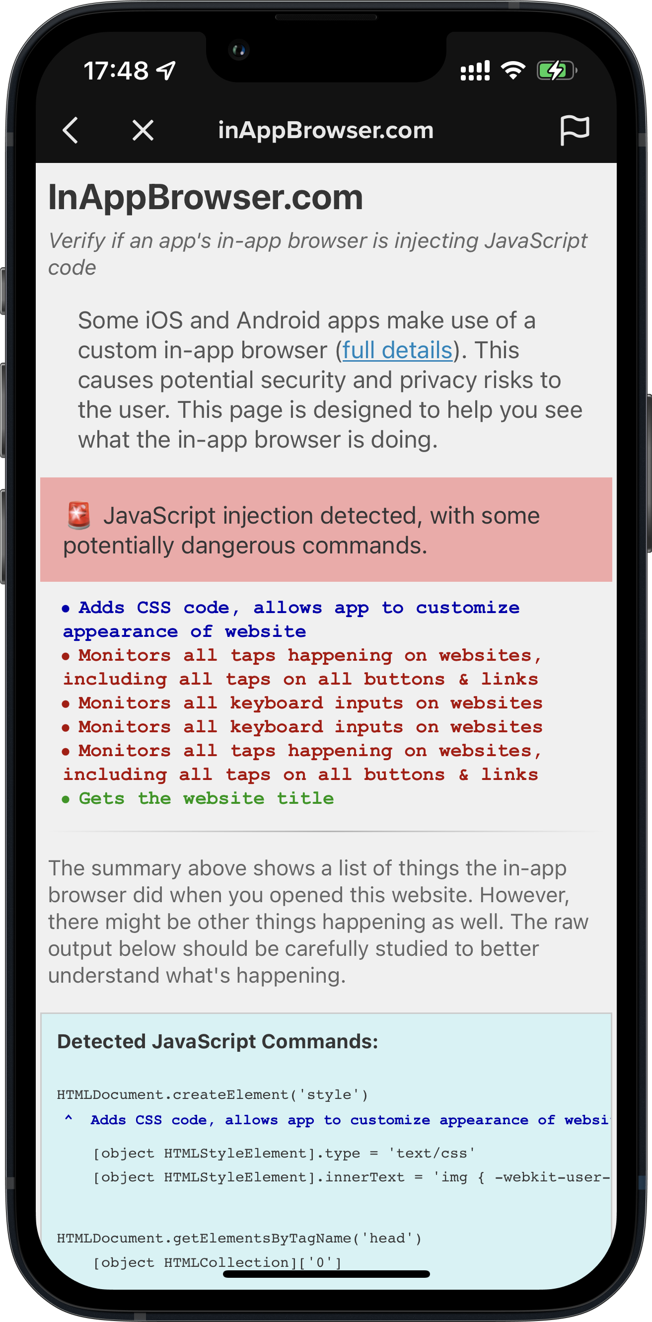InAppBrowser.com screenshot 1