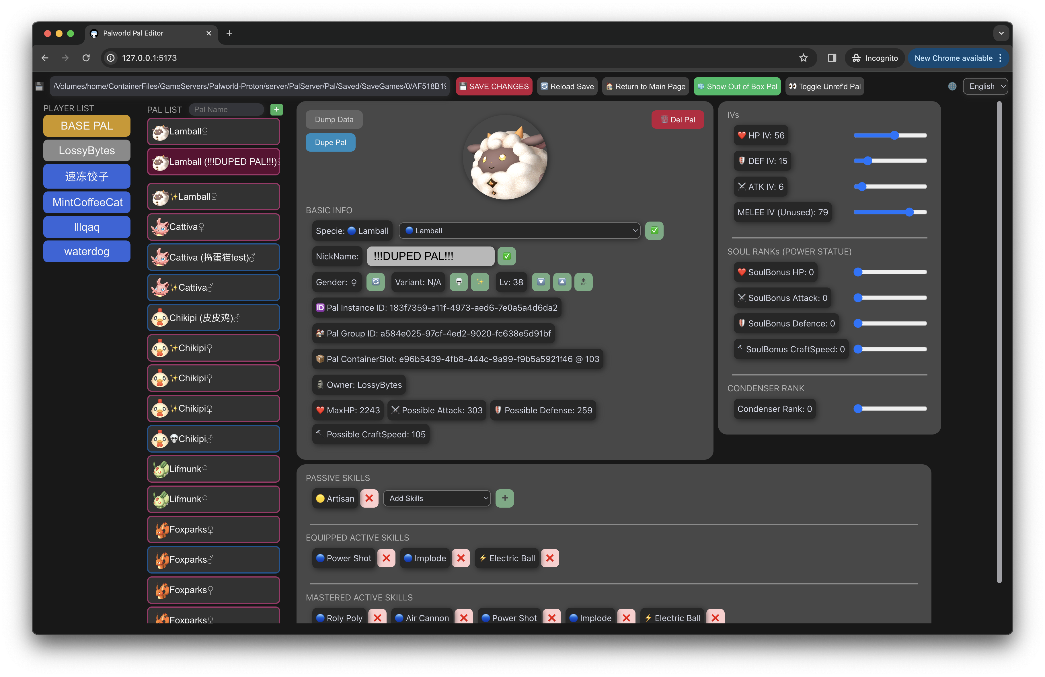 Palworld-Pal-Editor screenshot 2