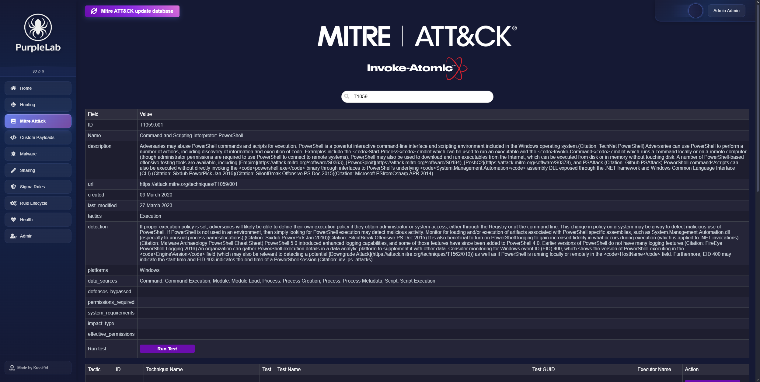 PurpleLab screenshot 2