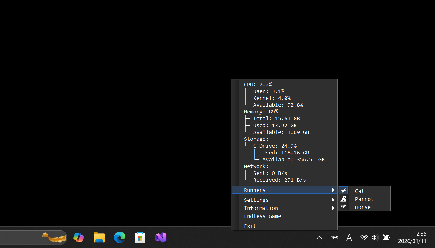 RunCat365 screenshot 2