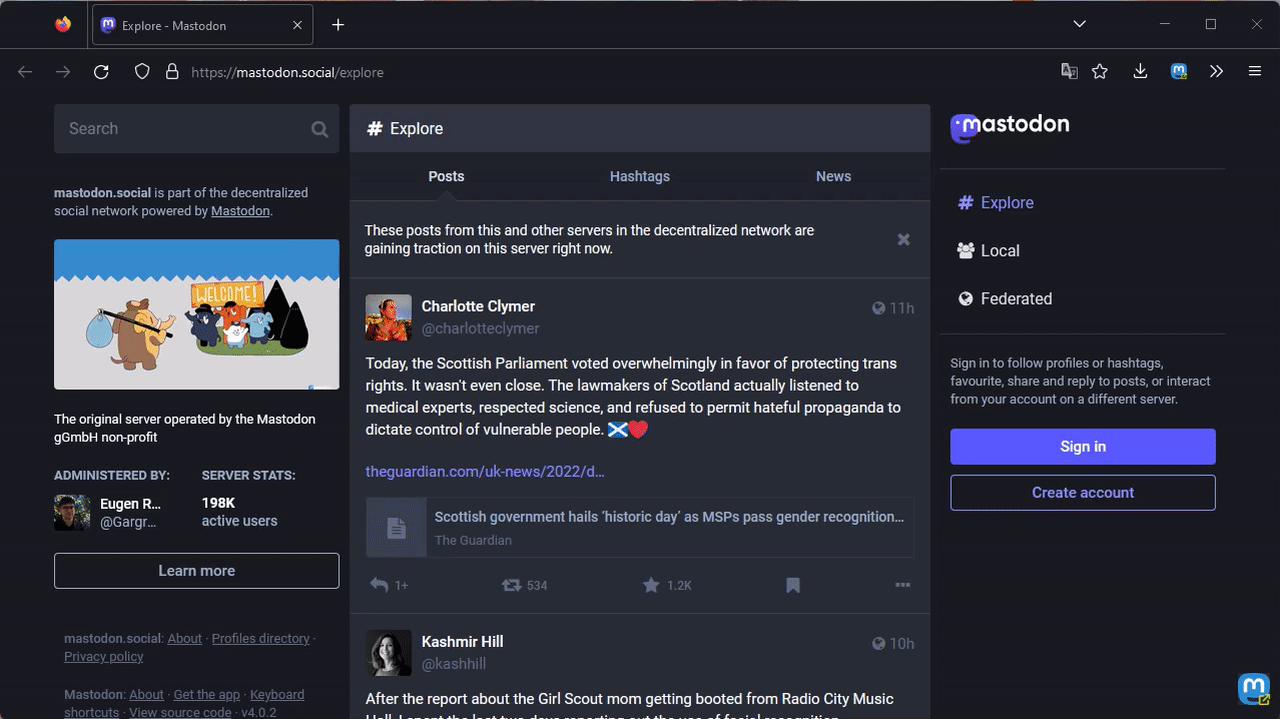 FediAct screenshot 2