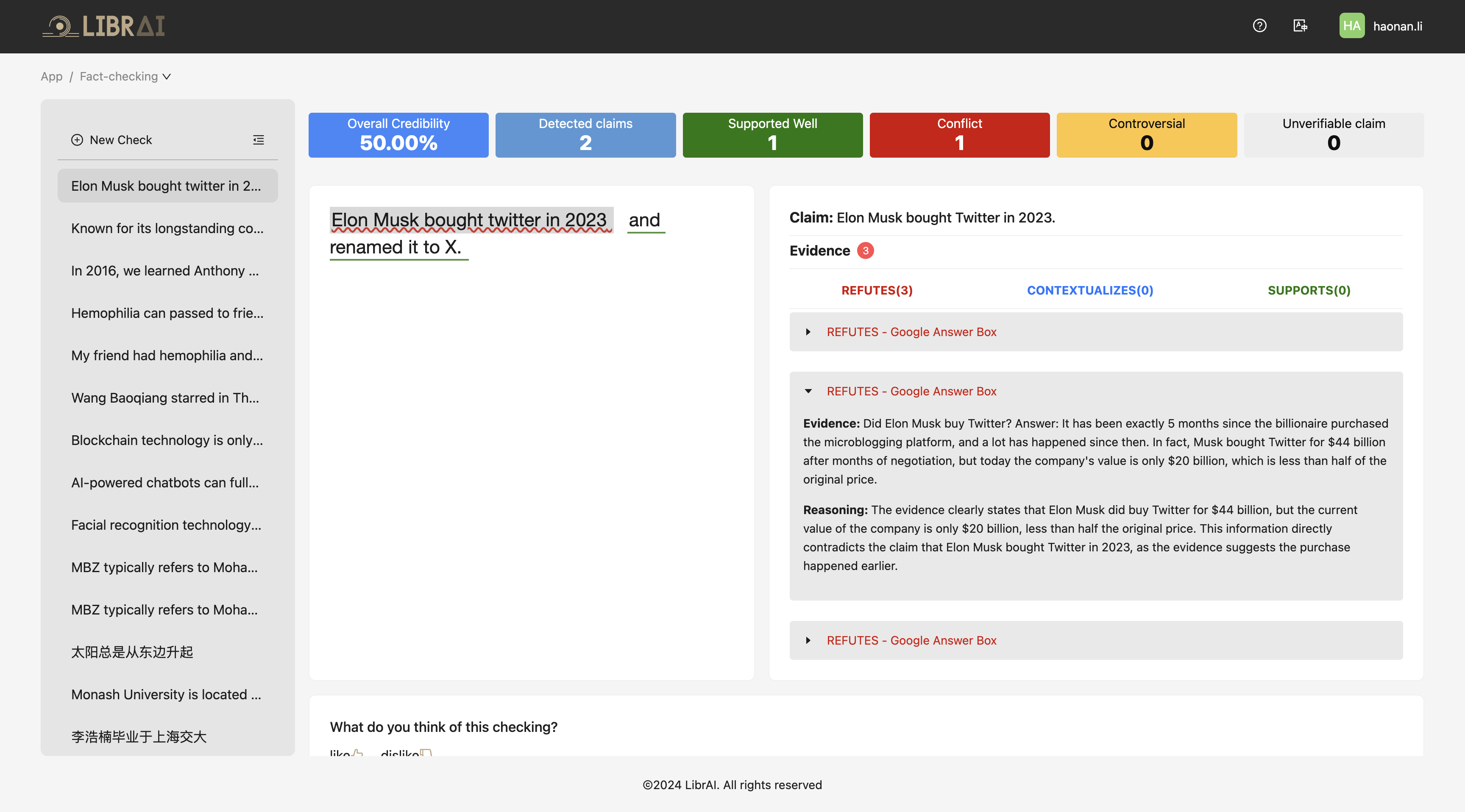 OpenFactVerification screenshot 3