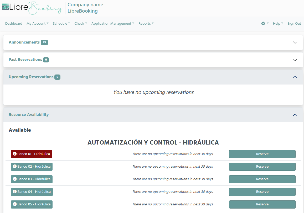 librebooking screenshot 3