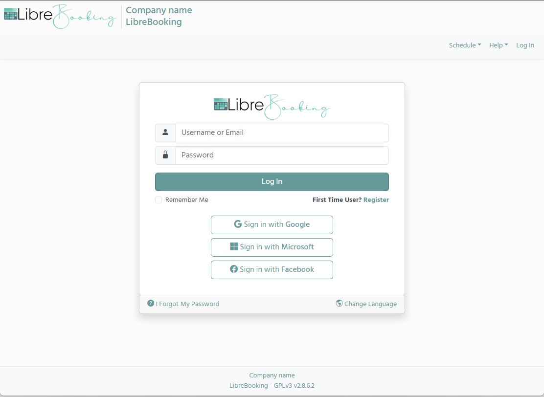 librebooking screenshot 1