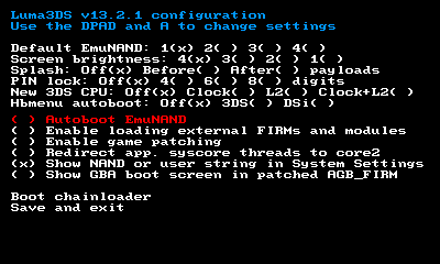 Luma3DS screenshot 1