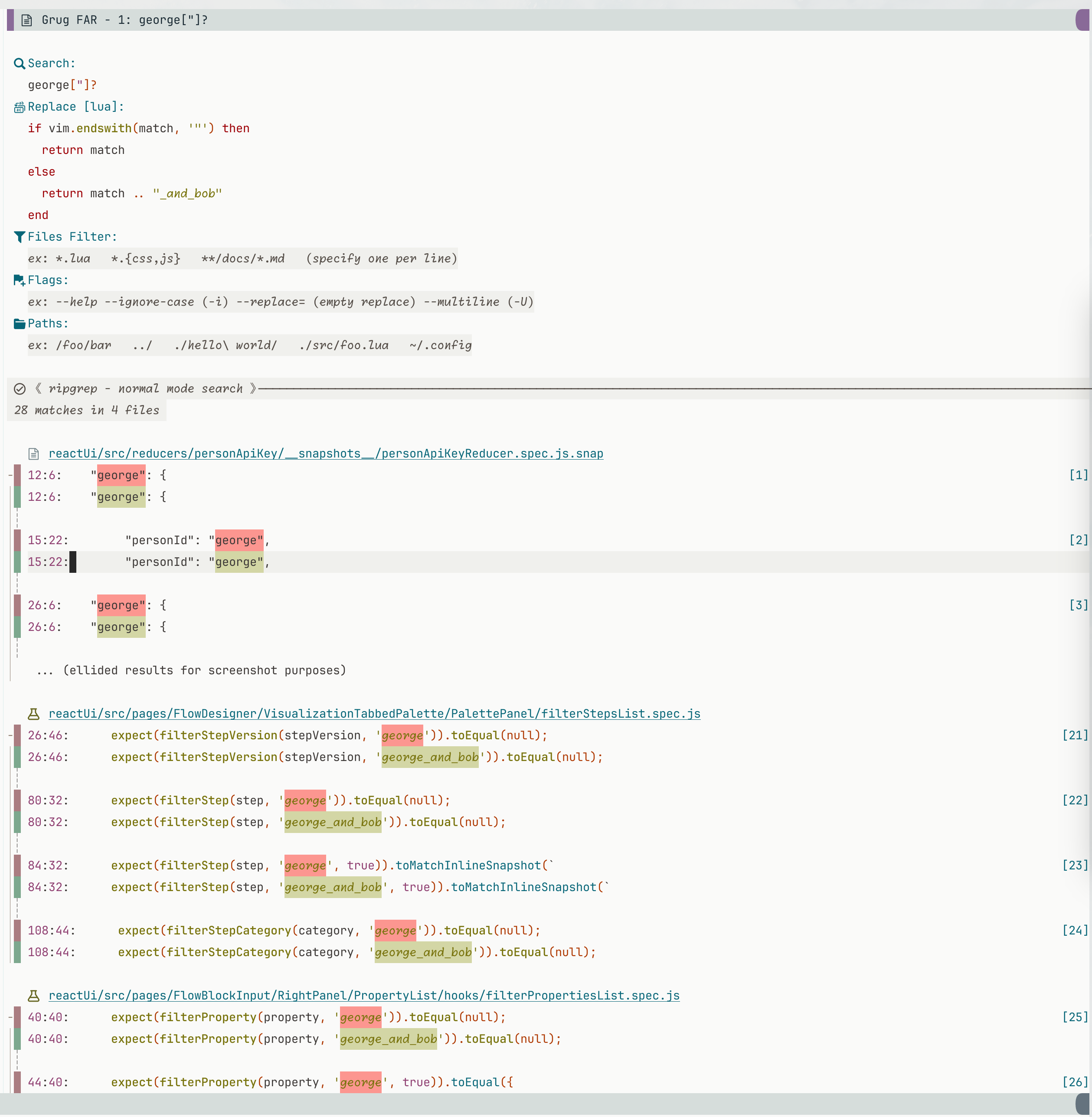 grug-far.nvim screenshot 10