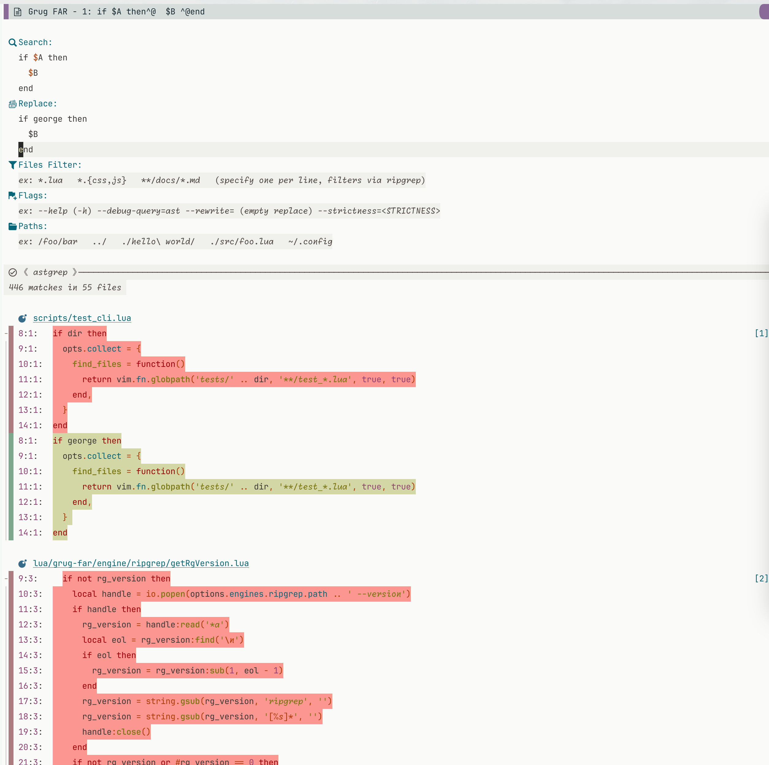 grug-far.nvim screenshot 8