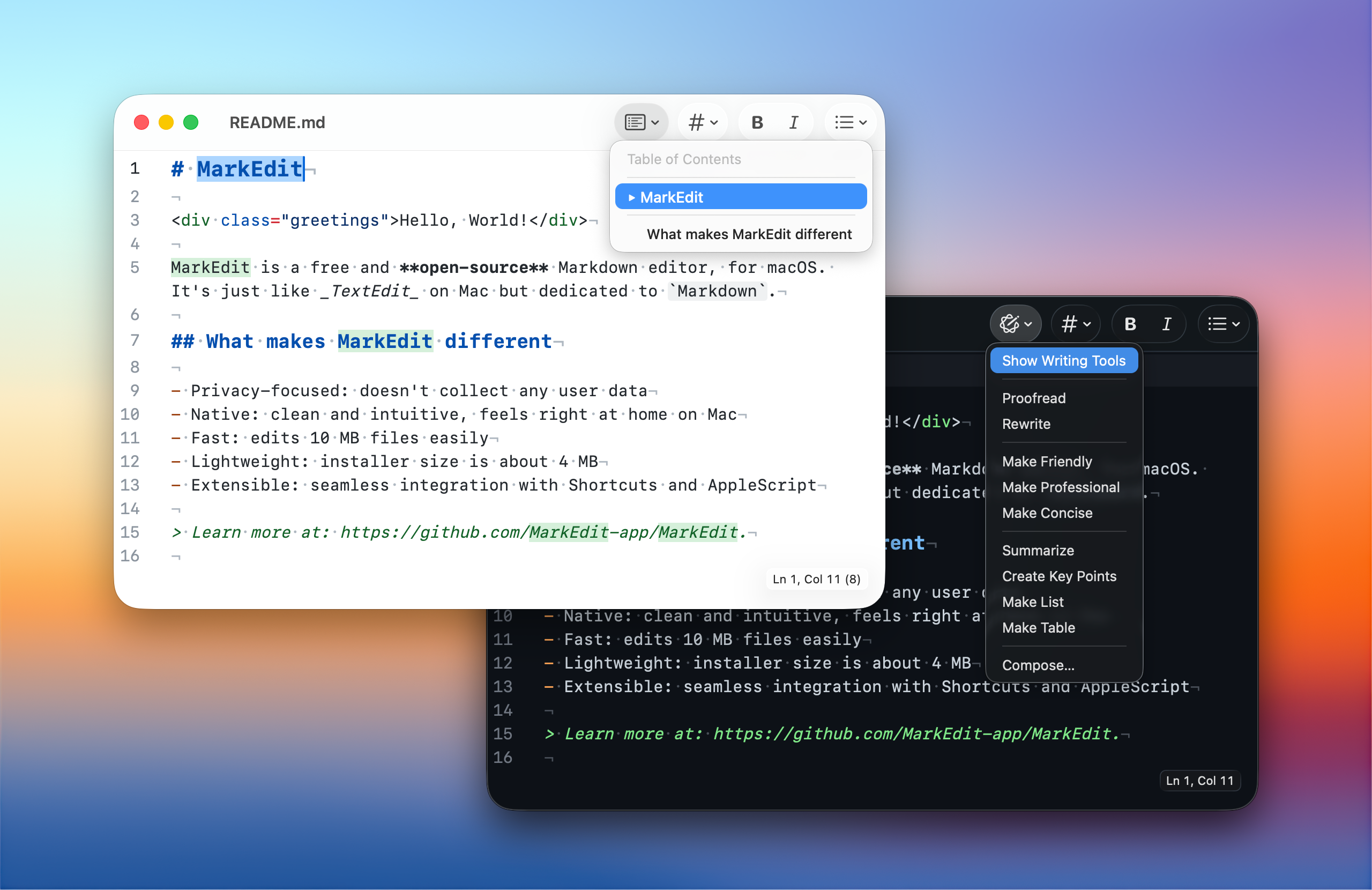 MarkEdit screenshot 1