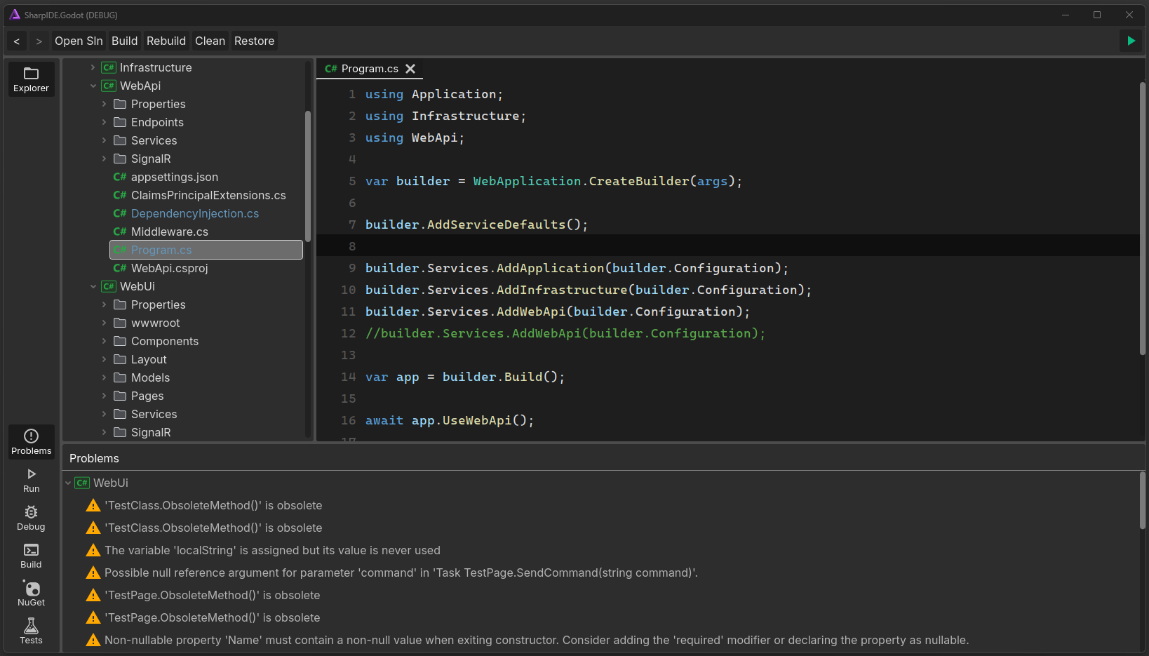 SharpIDE screenshot 1