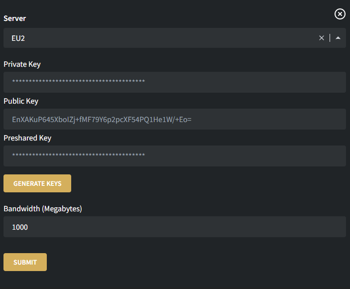 Wireguard-Manager-GUI screenshot 2