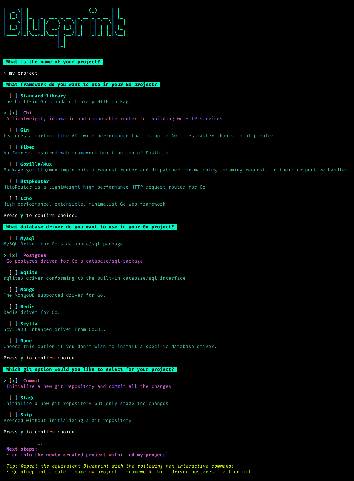 go-blueprint screenshot 7
