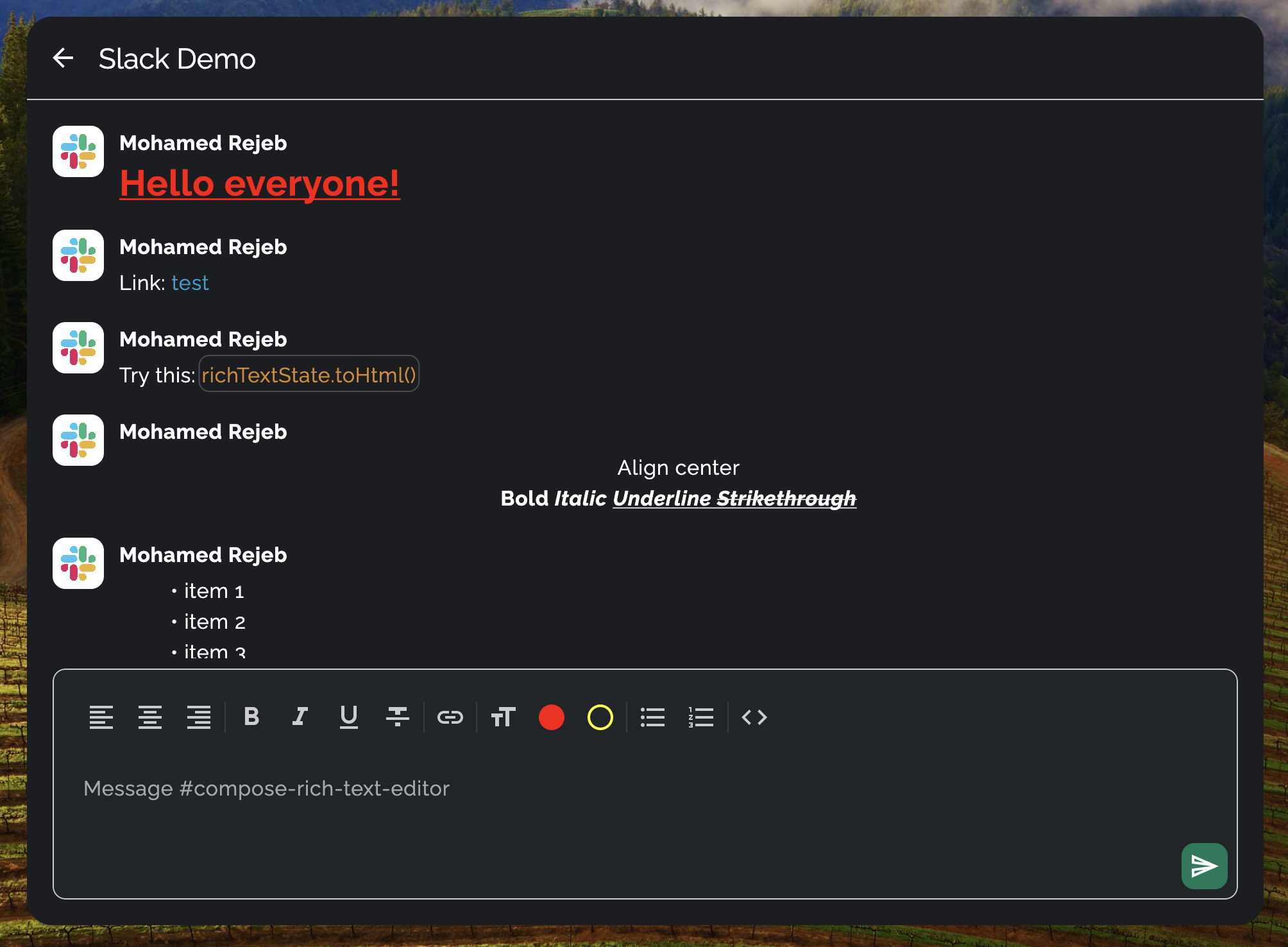 compose-rich-editor screenshot 1