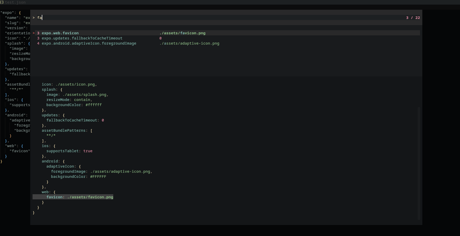 jsonfly.nvim screenshot 2