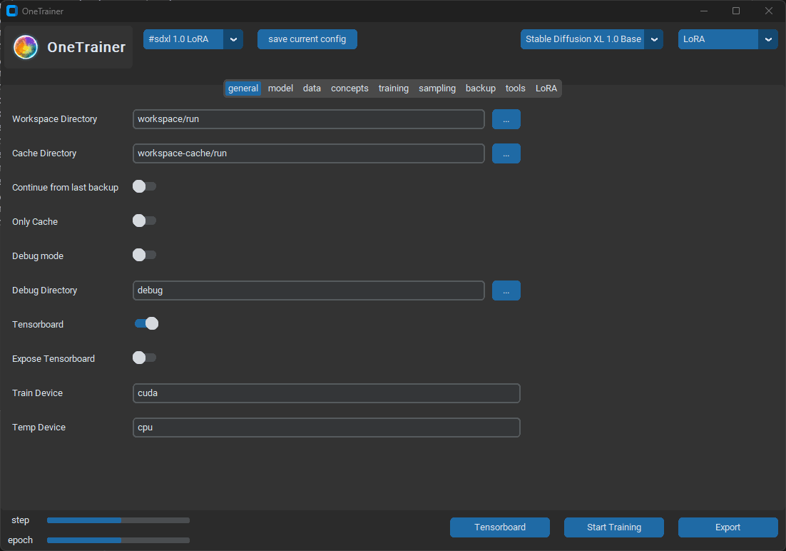 OneTrainer screenshot 1